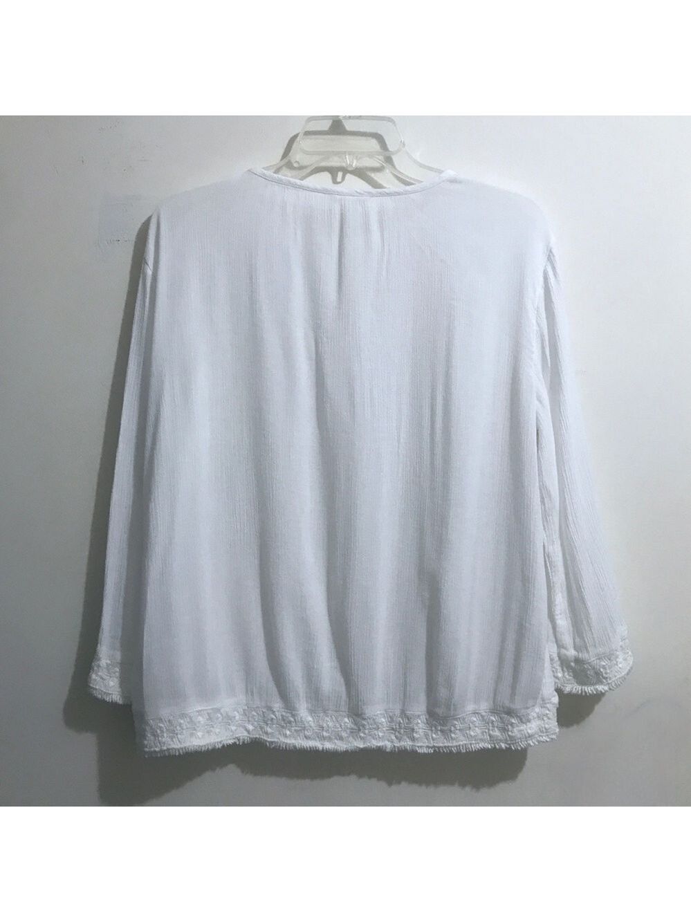 Caslon Long Sleeve Slip Over Blouse w/ Embroidery - Picture 11 of 12